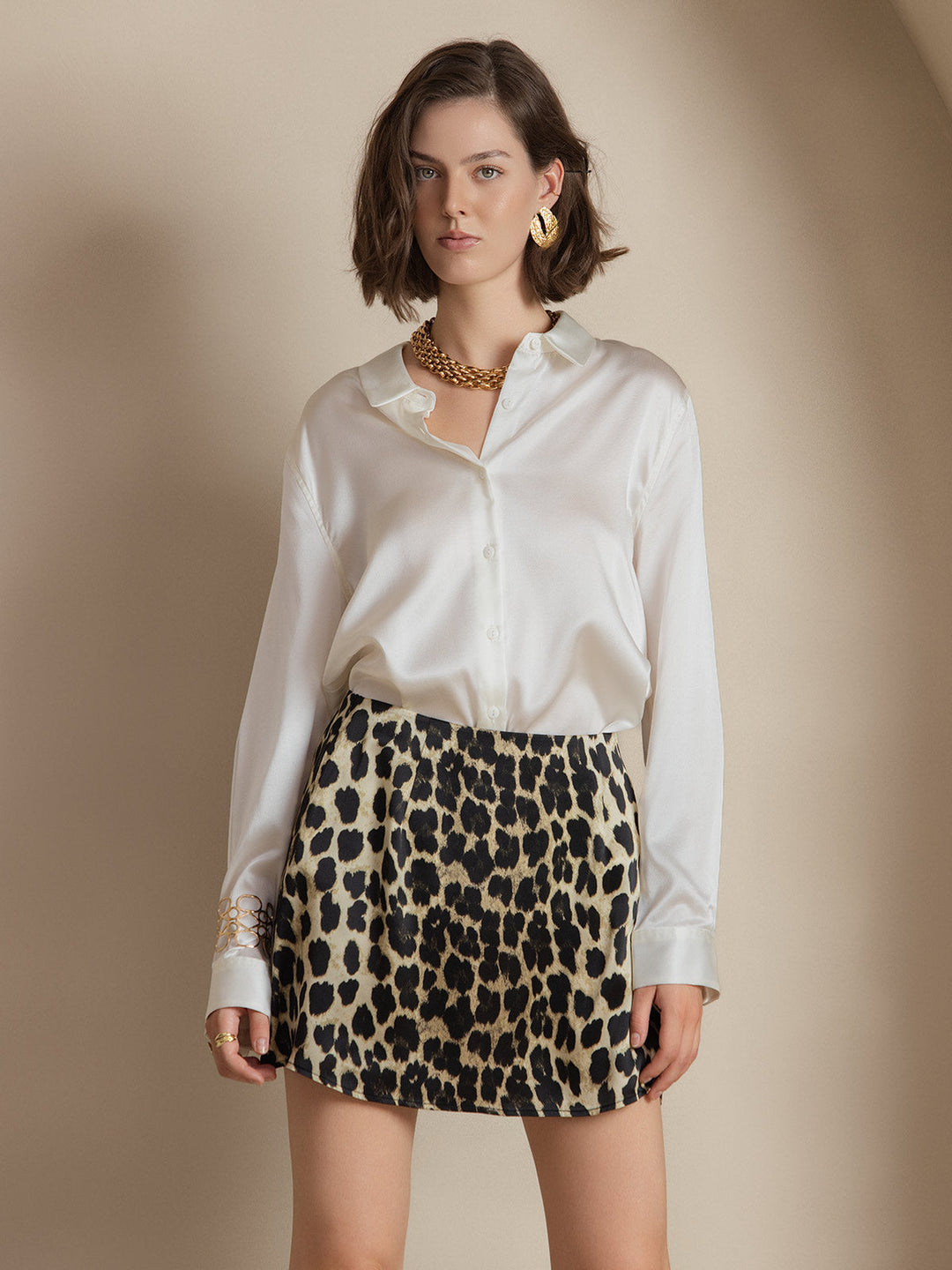 Catherine | Pure Silk Lapel Blouse