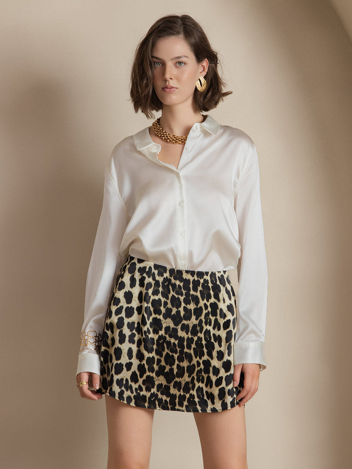 Catherine | Pure Silk Lapel Blouse