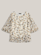 Chiffon Floral Print Layered Blouse