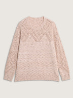 Cut-Out Textured Ribbed Hem Pullover