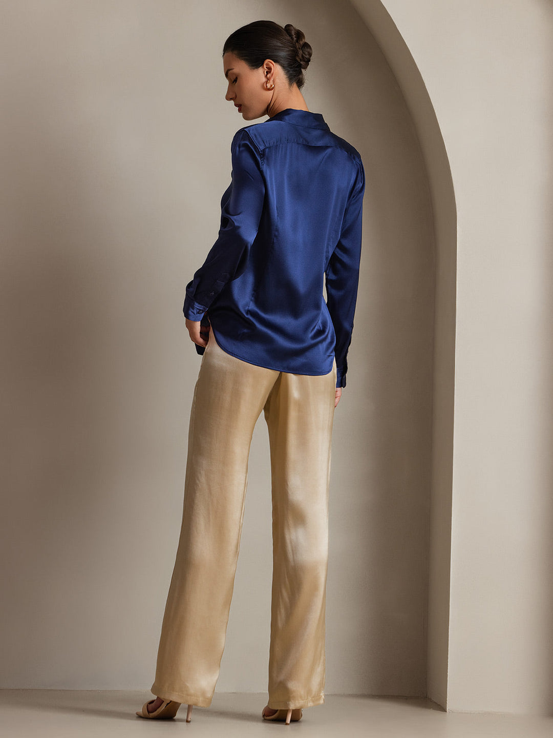 Catherine | Pure Silk Lapel Blouse