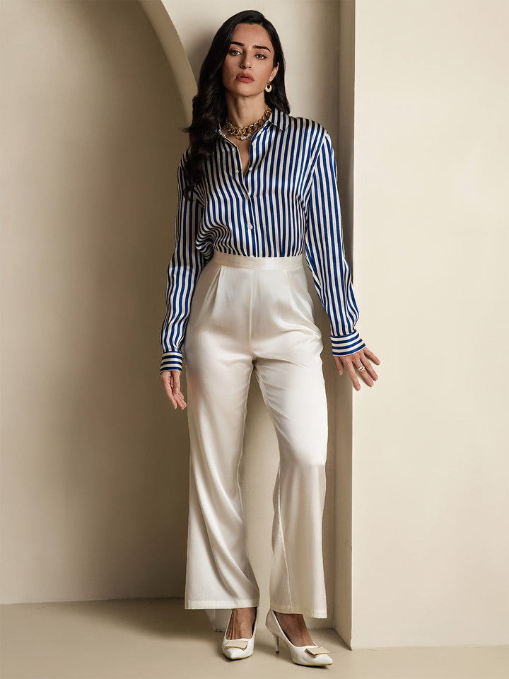 Catherine | Pure Silk Lapel Blouse