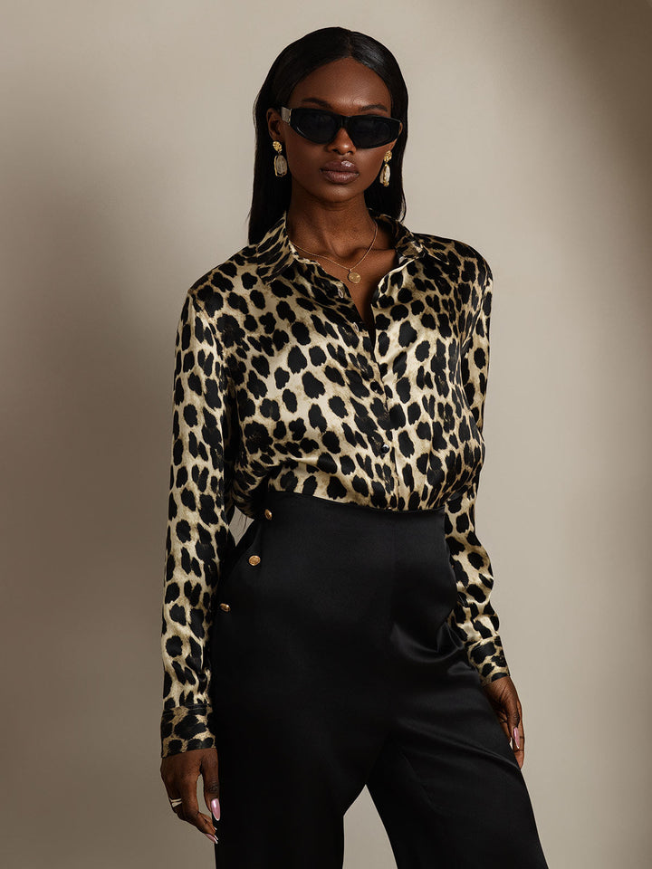 Catherine | Pure Silk Lapel Blouse