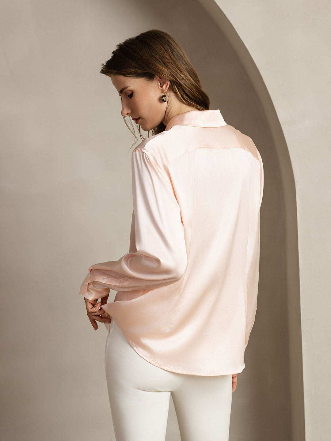 Catherine | Pure Silk Lapel Blouse