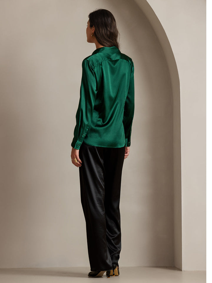 Catherine | Pure Silk Lapel Blouse