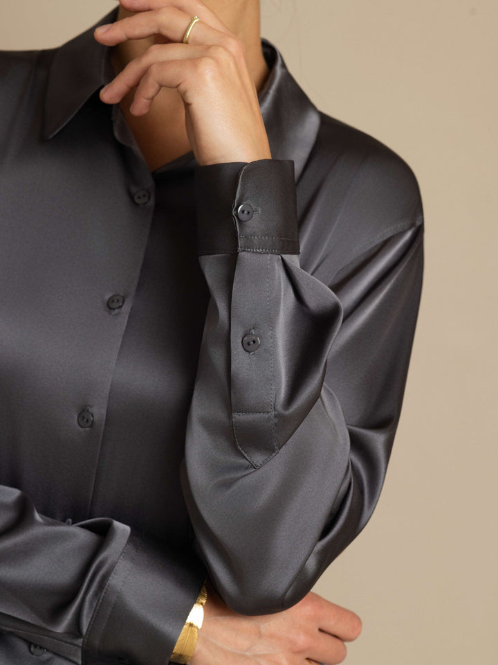 Catherine | Pure Silk Lapel Blouse