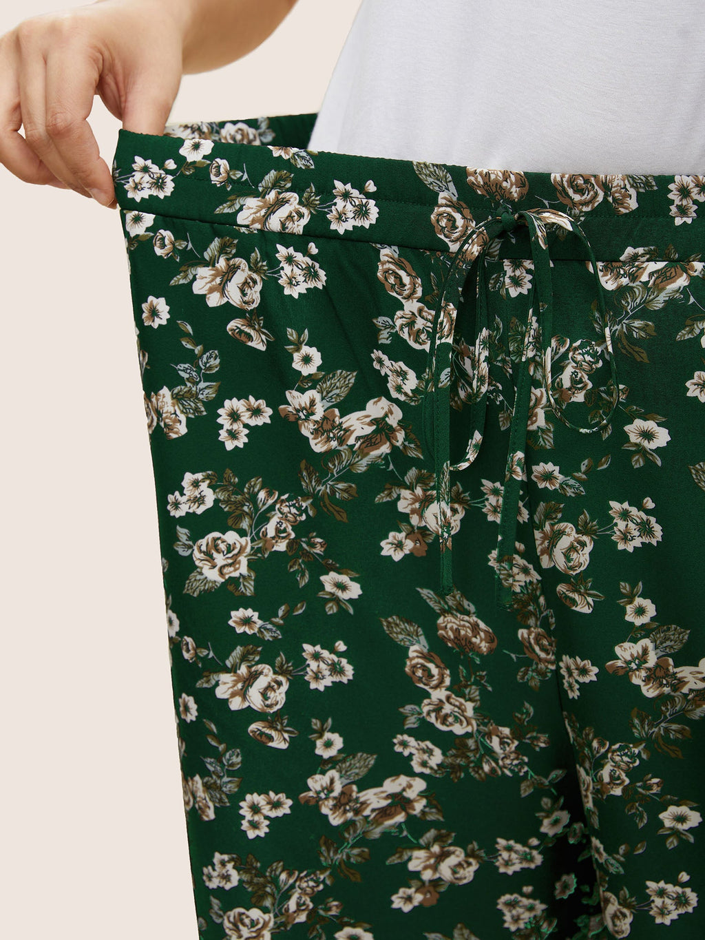 Ditsy Floral Ties Split Hem Wide Leg Pants