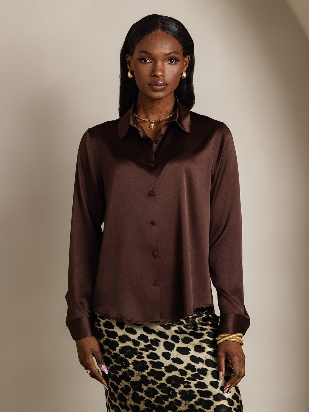 Catherine | Pure Silk Lapel Blouse