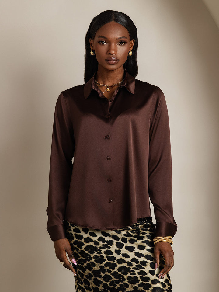 Catherine | Pure Silk Lapel Blouse
