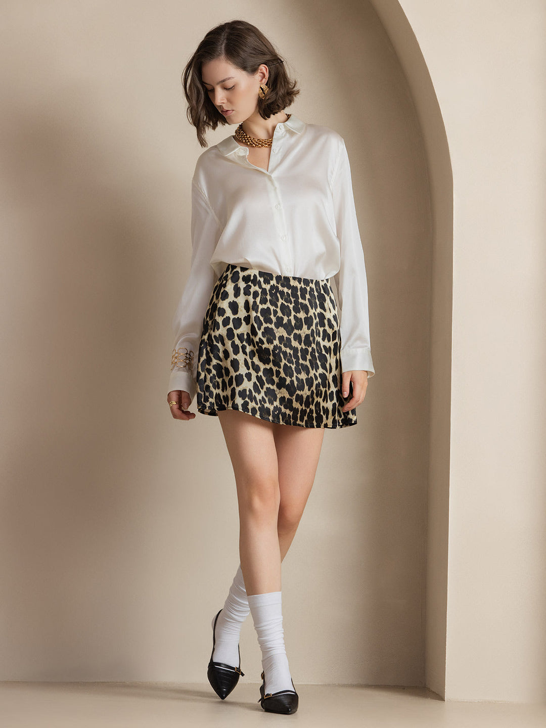 Catherine | Pure Silk Lapel Blouse