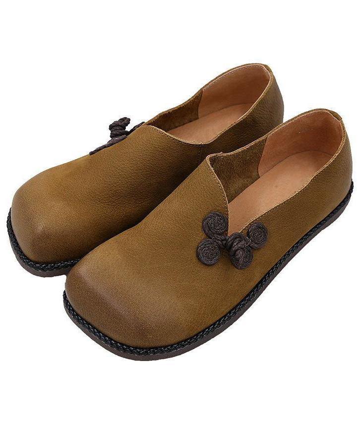 Casual Flat Shoes Brown Faux Leather Loafer Shoes