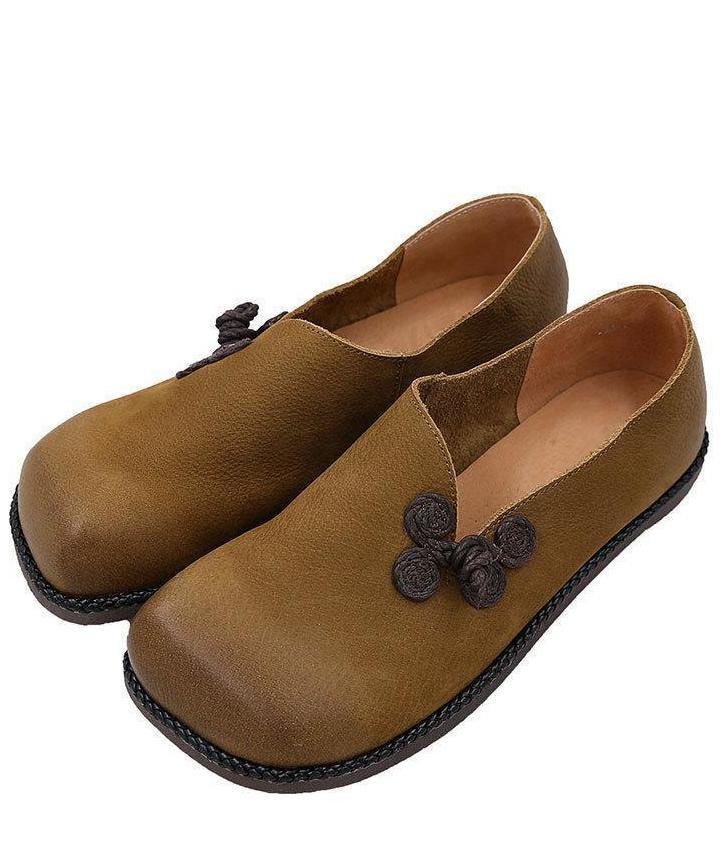 Casual Flat Shoes Brown Faux Leather Loafer Shoes
