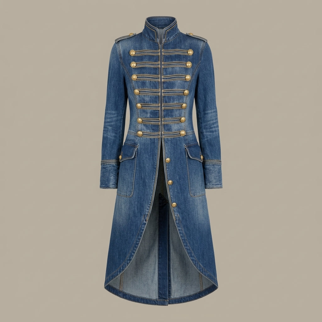 Diane | Washed Denim Longline Coat