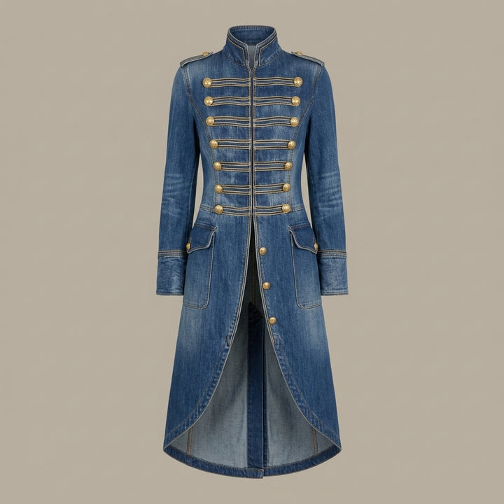 Diane | Washed Denim Longline Coat