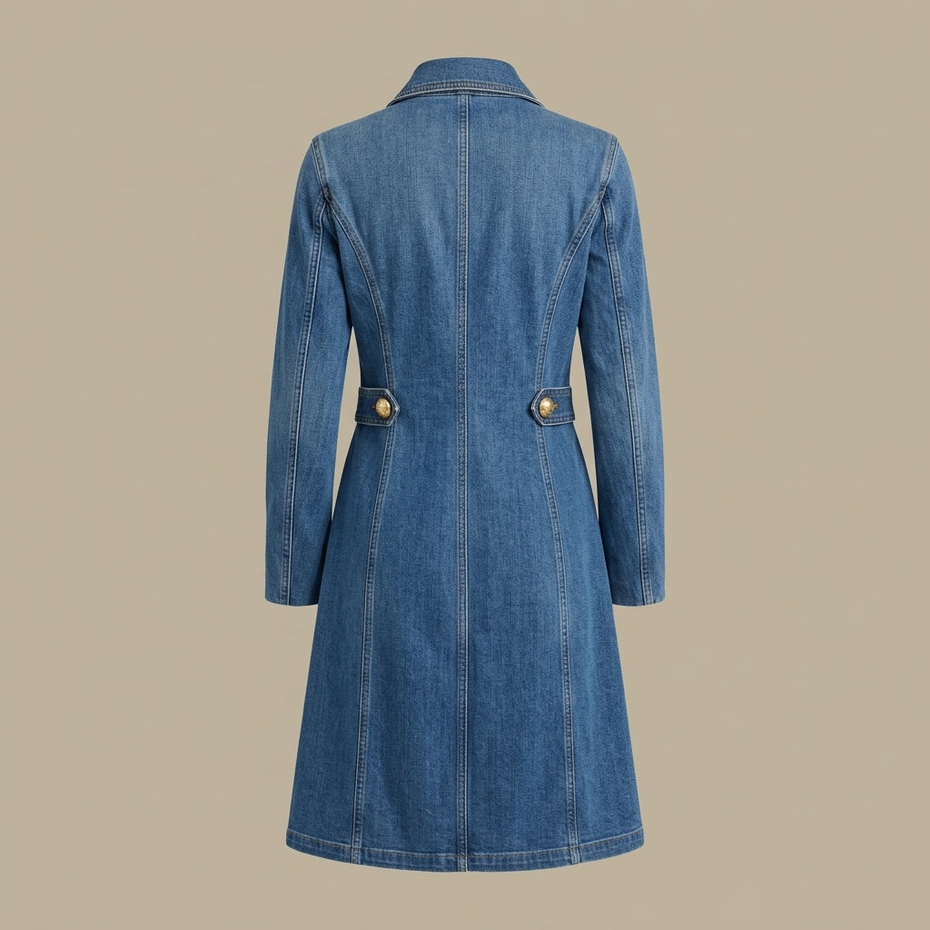Diane | Washed Denim Longline Coat