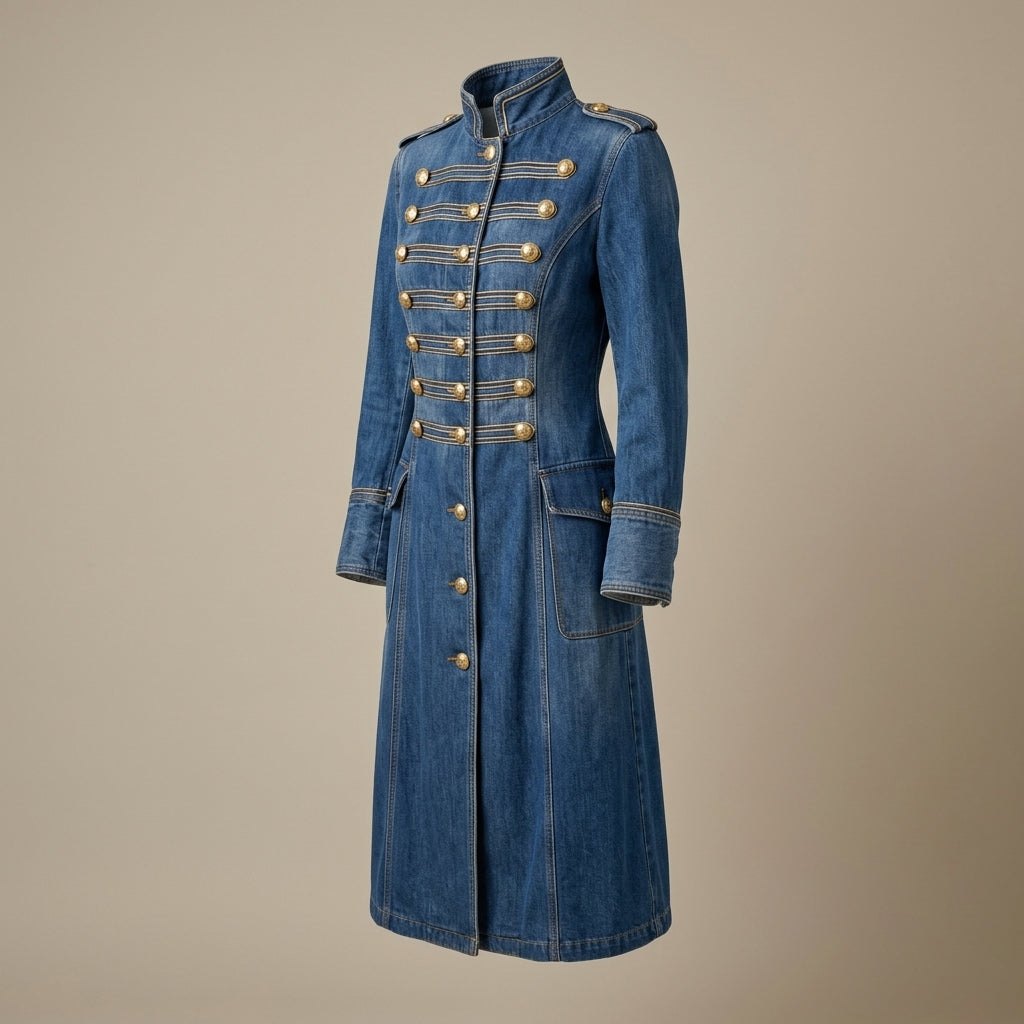Diane | Washed Denim Longline Coat