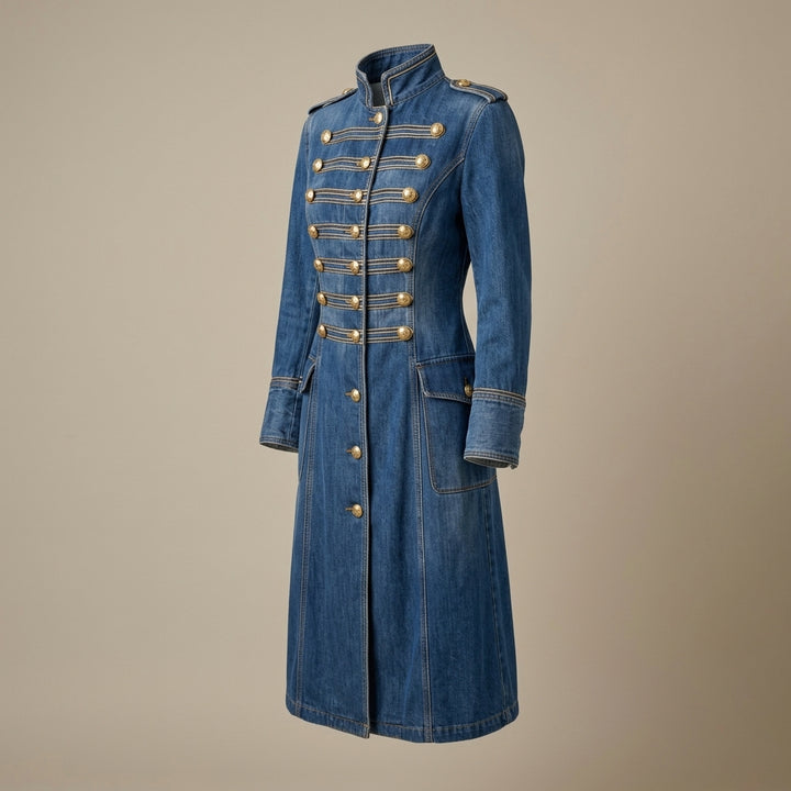 Diane | Washed Denim Longline Coat