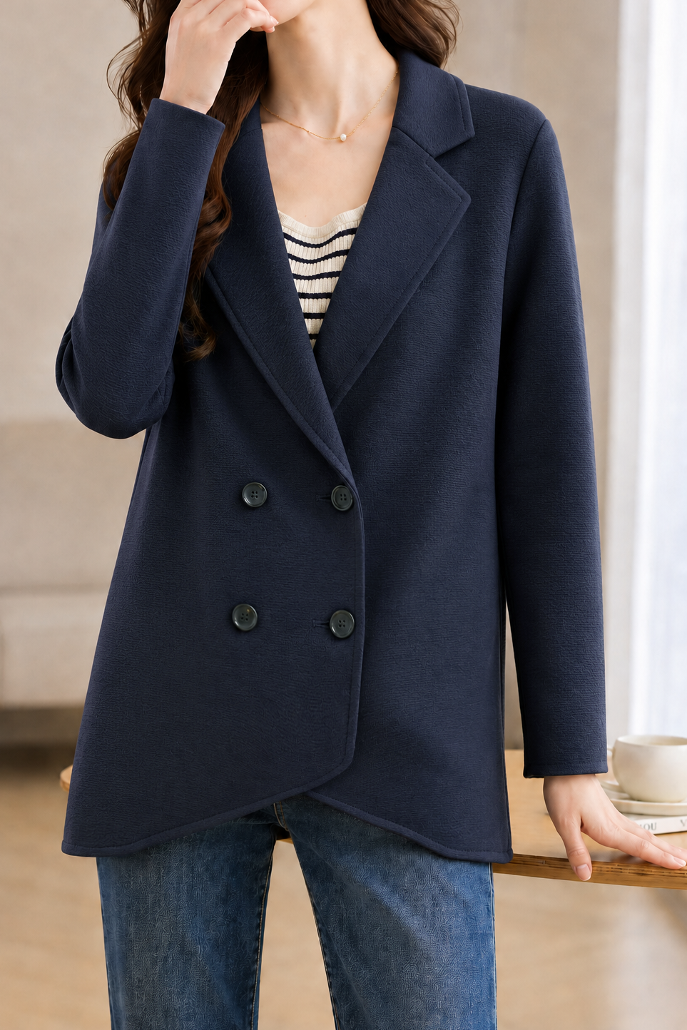 Susan | Minimal Lapel Knit Coat