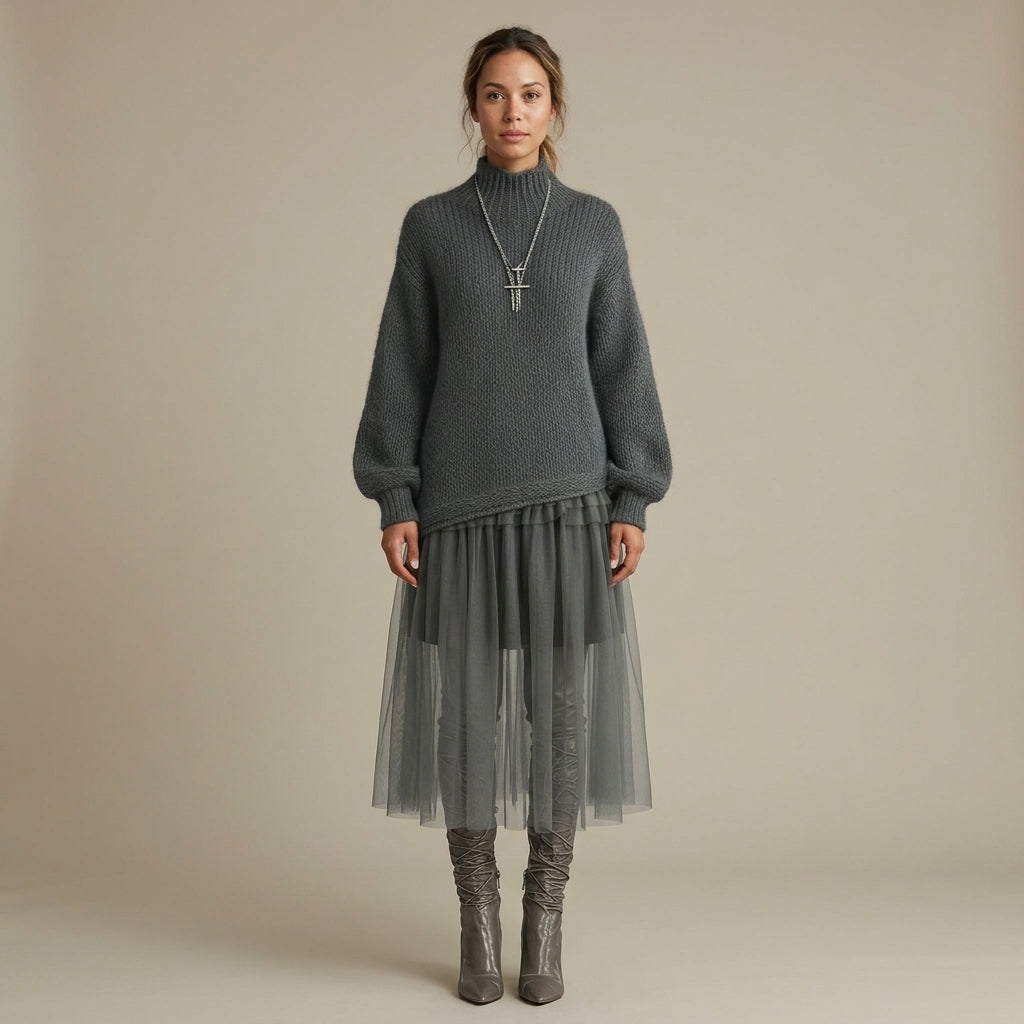 Rosalind | Mohair High-Neck Maxi Dress