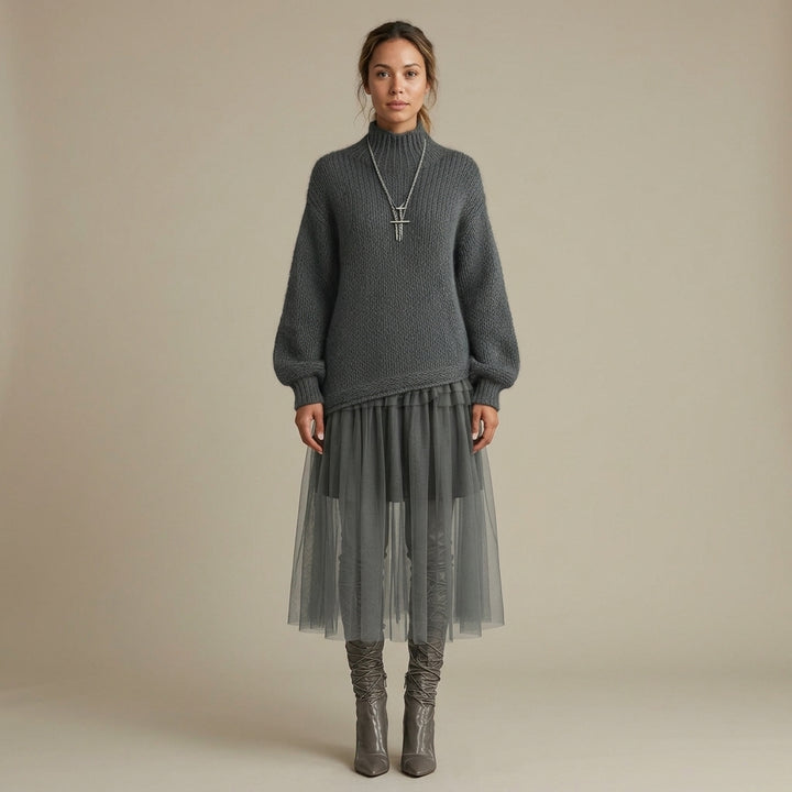 Rosalind | Mohair High-Neck Maxi Dress