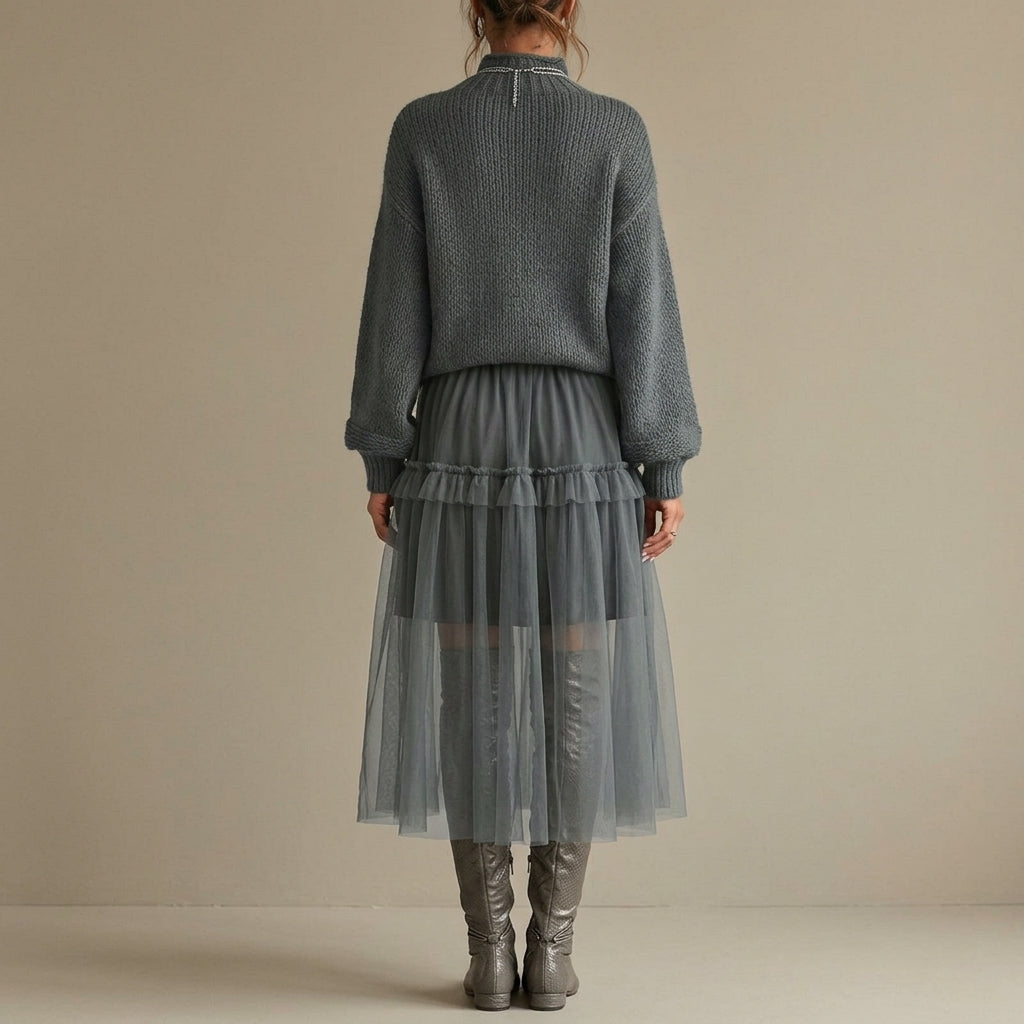 Rosalind | Mohair High-Neck Maxi Dress