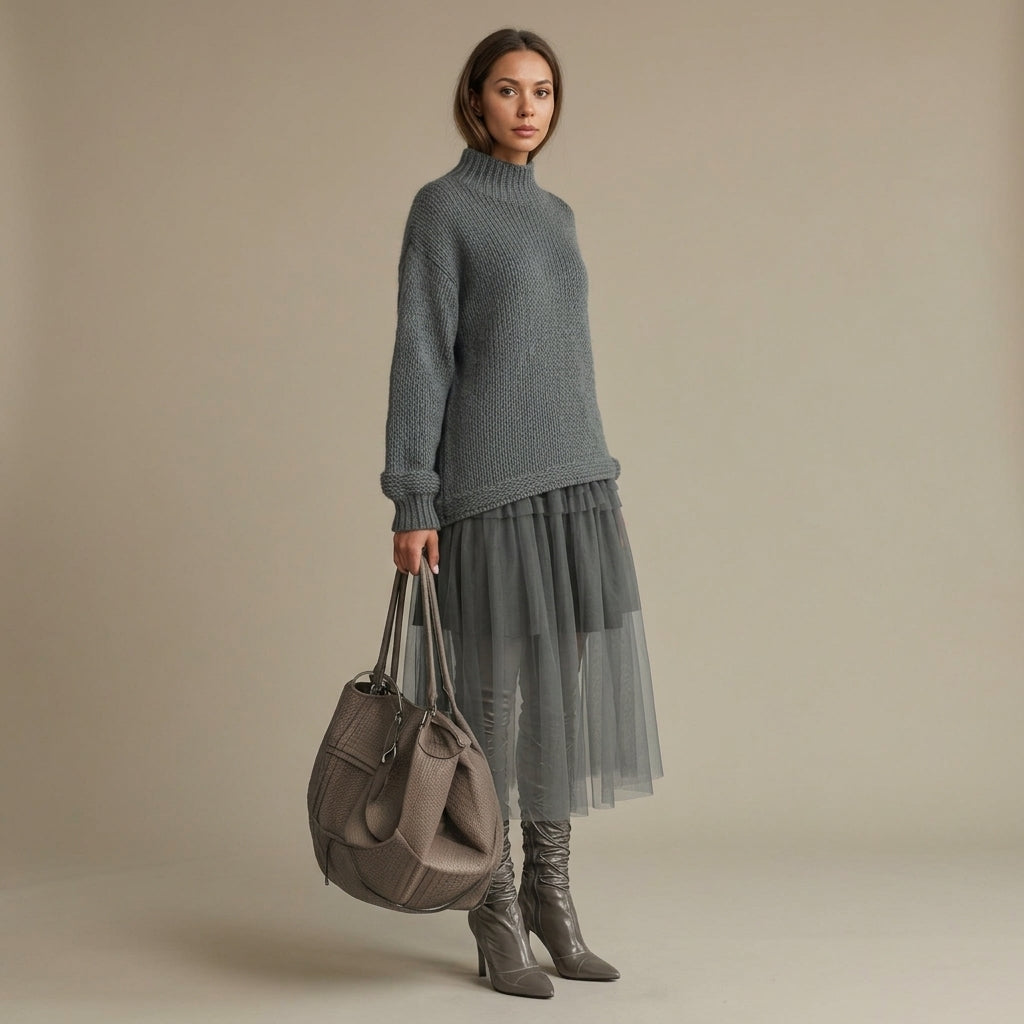 Rosalind | Mohair High-Neck Maxi Dress