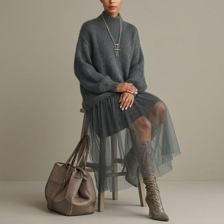 Rosalind | Mohair High-Neck Maxi Dress