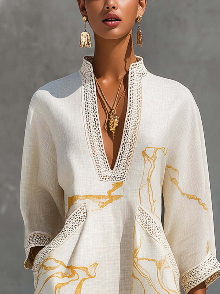 Sophie | Ivory Crochet Lace A-Line Mini Dress