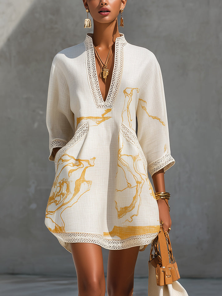 Sophie | Ivory Crochet Lace A-Line Mini Dress