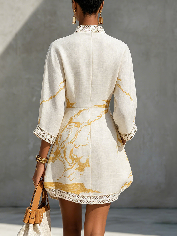 Sophie | Ivory Crochet Lace A-Line Mini Dress