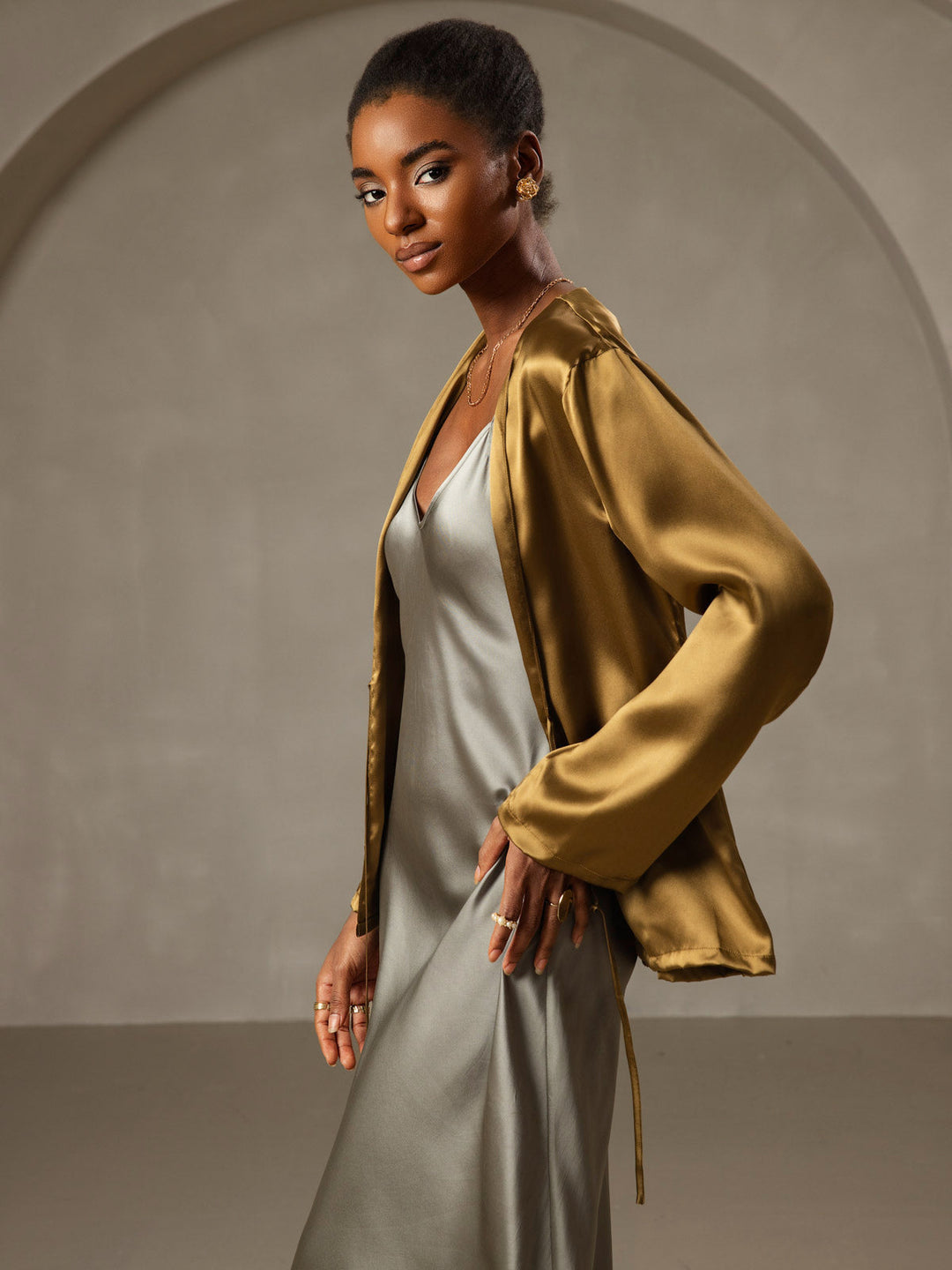 Rachel | Spaghetti Strap Silk Midi Dress