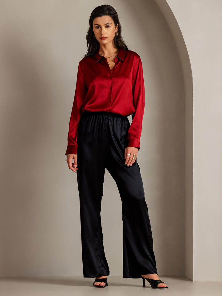 Catherine | Pure Silk Lapel Blouse