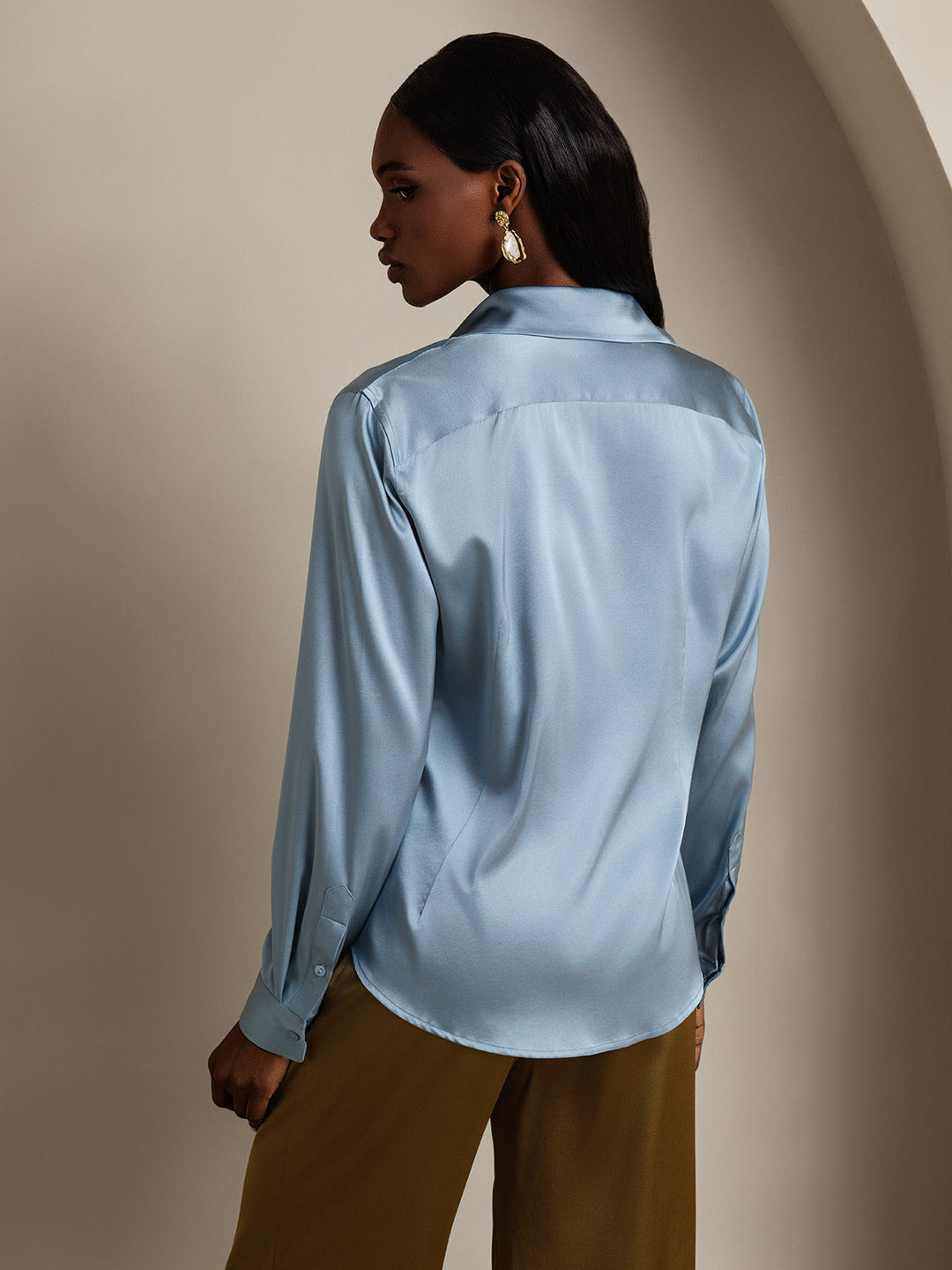Catherine | Pure Silk Lapel Blouse
