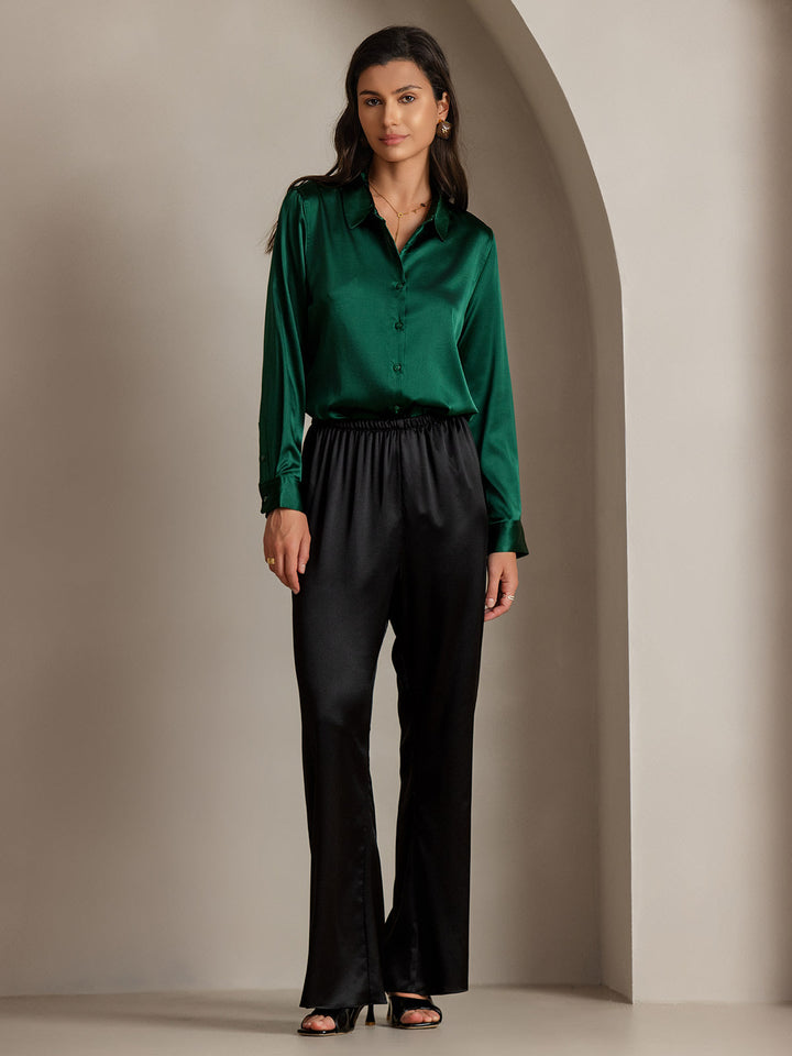 Catherine | Pure Silk Lapel Blouse