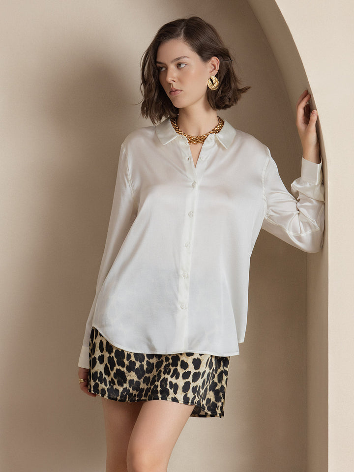 Catherine | Pure Silk Lapel Blouse