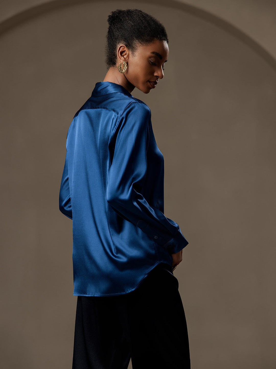 Catherine | Pure Silk Lapel Blouse