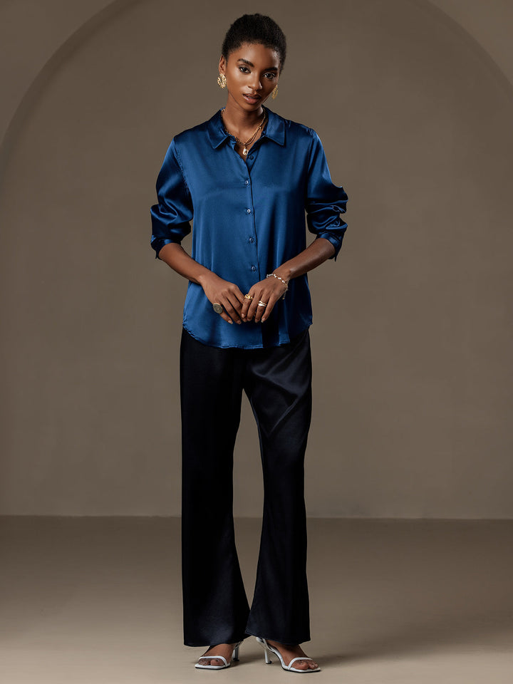 Catherine | Pure Silk Lapel Blouse