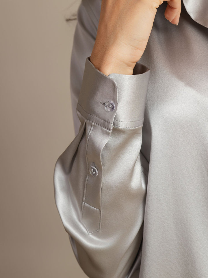 Catherine | Pure Silk Lapel Blouse