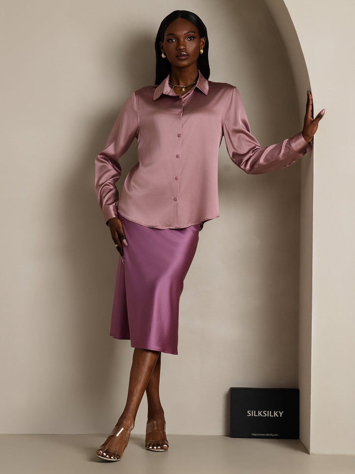 Catherine | Pure Silk Lapel Blouse