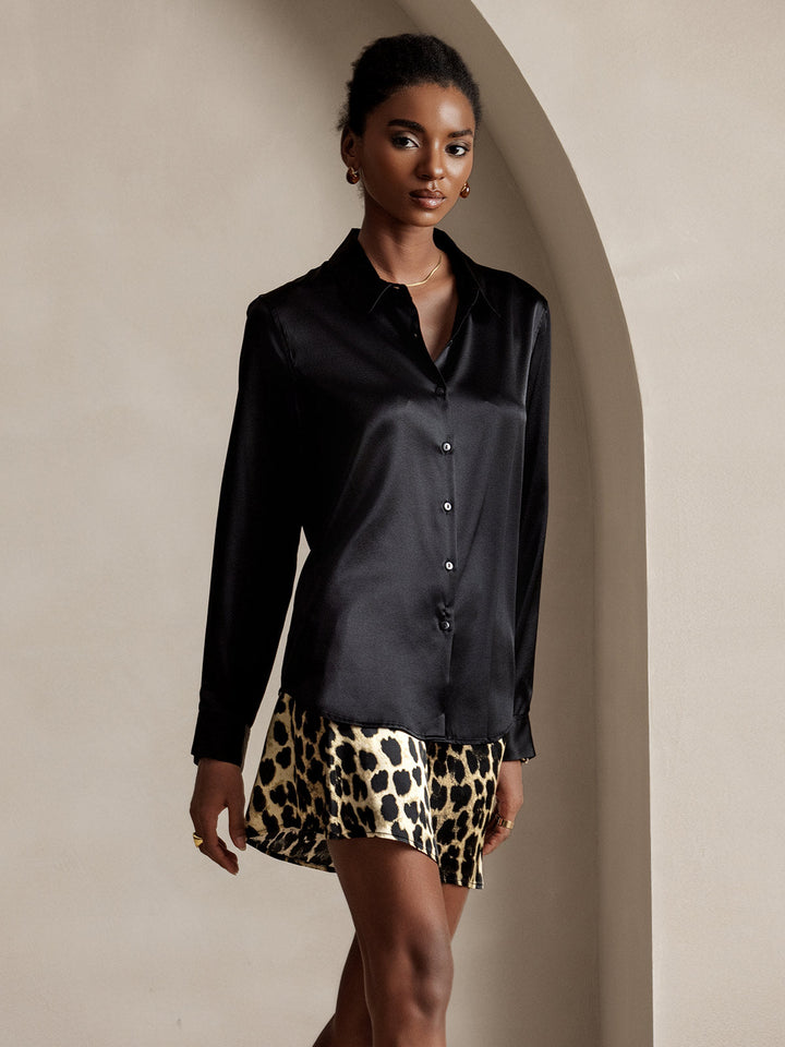 Catherine | Pure Silk Lapel Blouse
