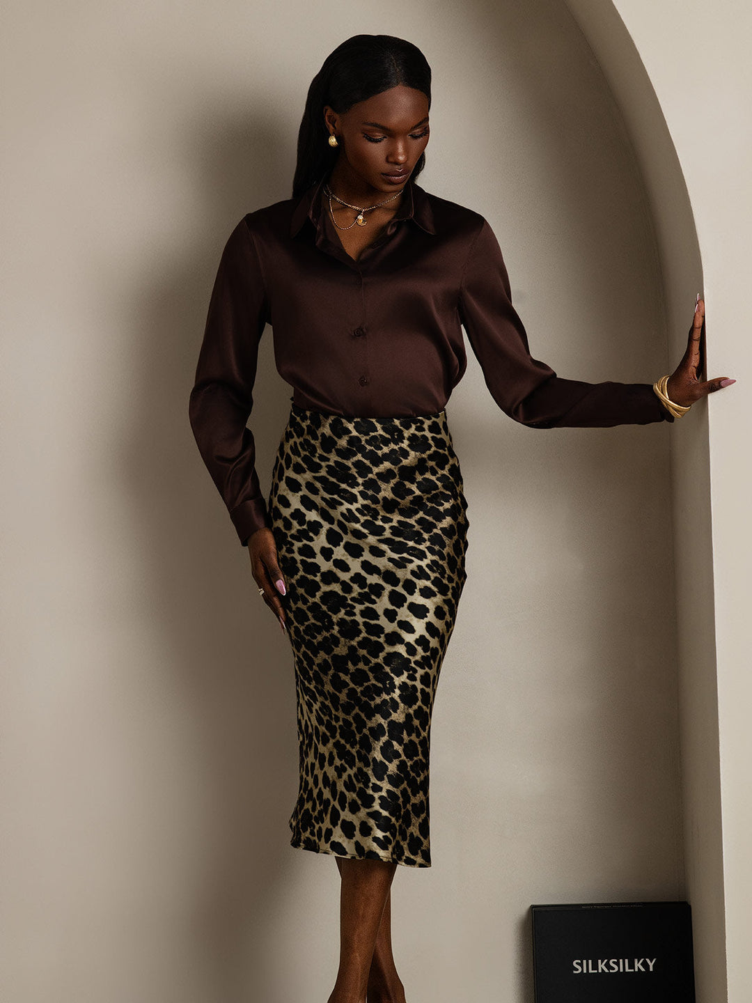 Catherine | Pure Silk Lapel Blouse