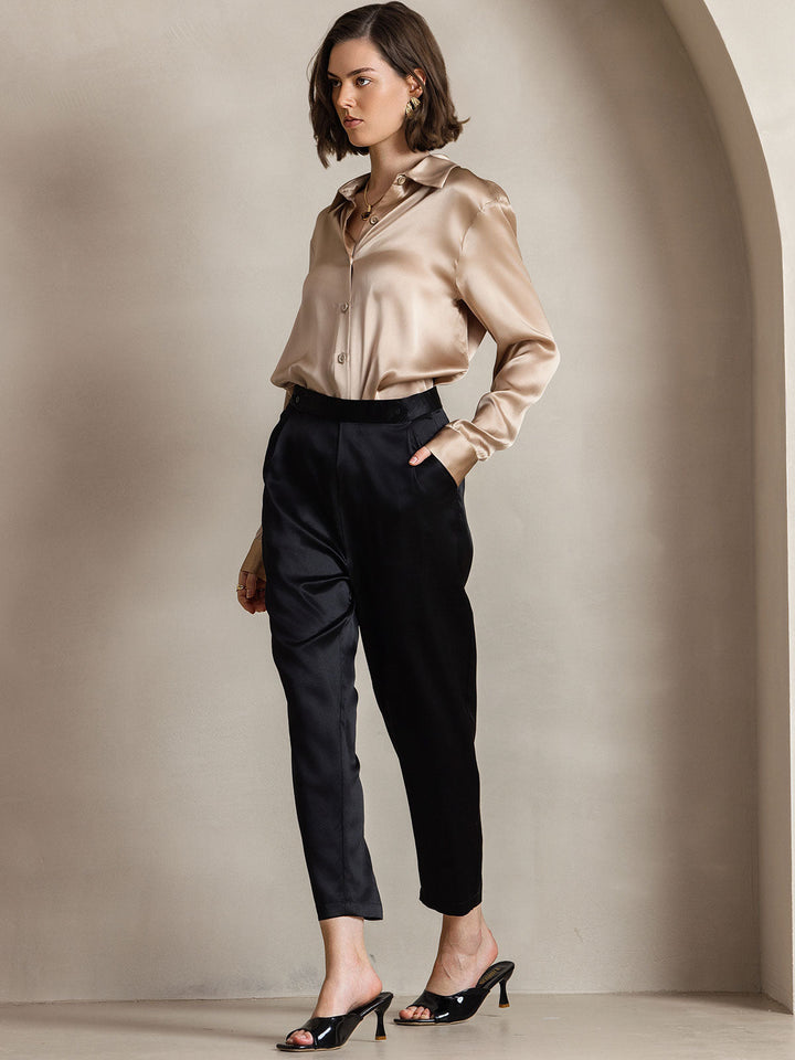 Catherine | Pure Silk Lapel Blouse