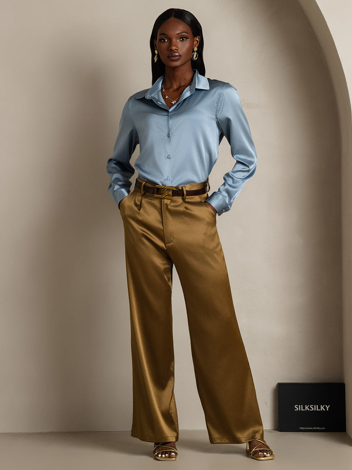 Catherine | Pure Silk Lapel Blouse