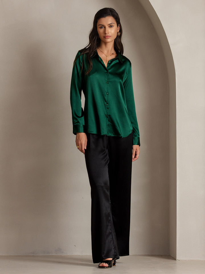 Catherine | Pure Silk Lapel Blouse