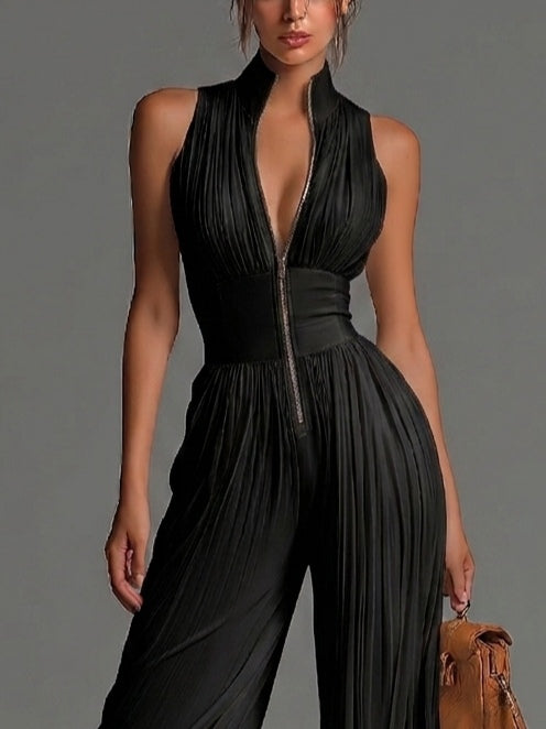 Diane | Flowing Wide-Leg Chiffon Jumpsuit