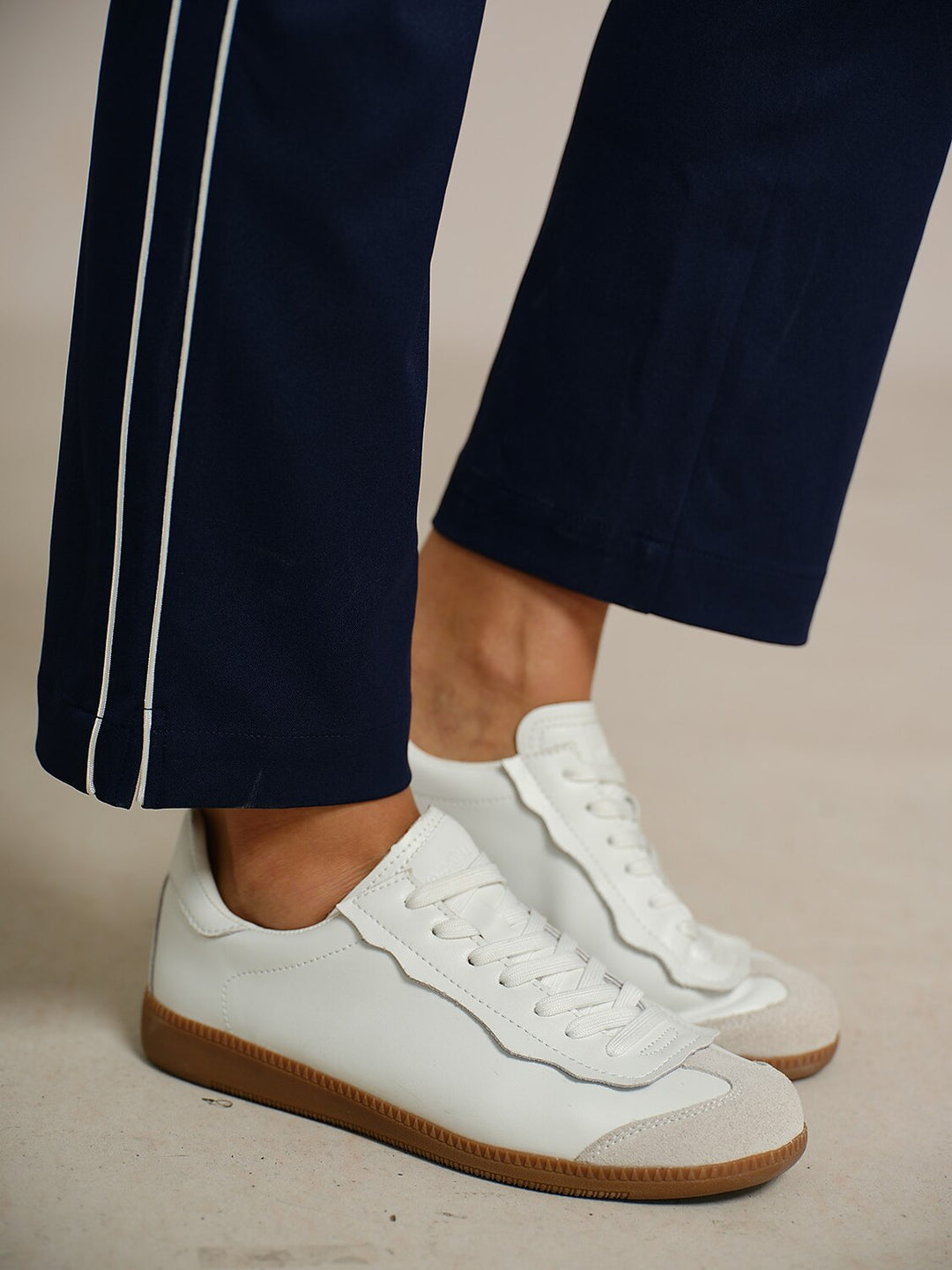 Stephanie | Stretch Trimmed Ankle Pants