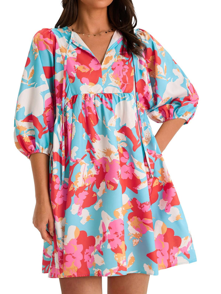 Claire | Floral Babydoll A-Line Midi Dress