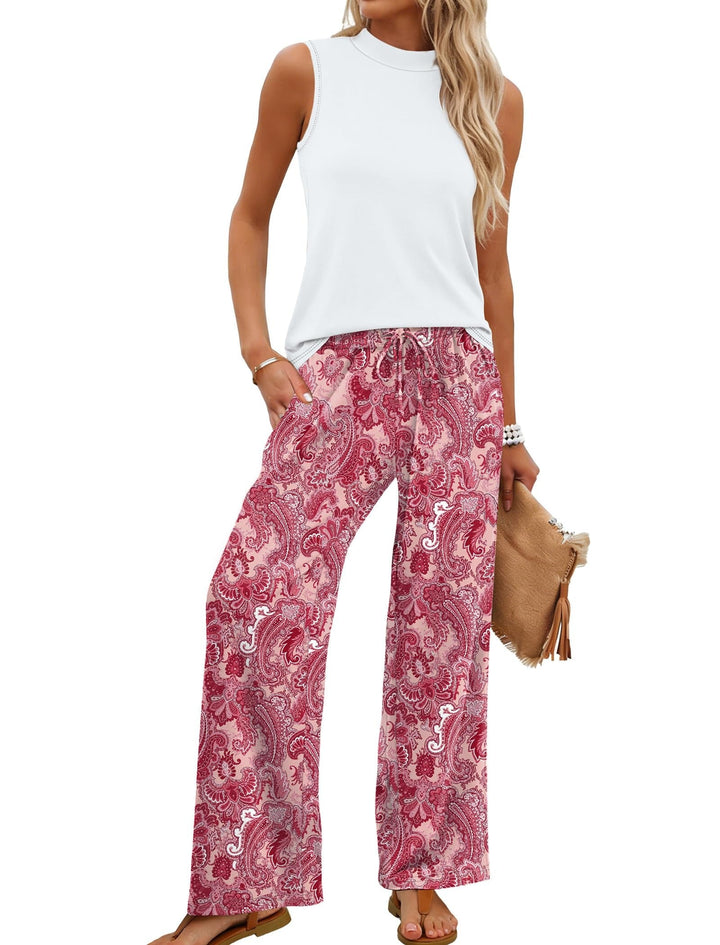 Janet | Mock Neck Tank & Wide-Leg Pants Set