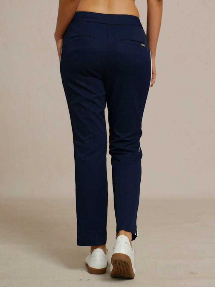Stephanie | Stretch Trimmed Ankle Pants